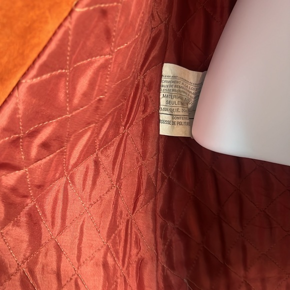 Vintage 1970s Brown Suede Leather Fur Lined Penny Lane Jacket XS - Picture 7 of 17